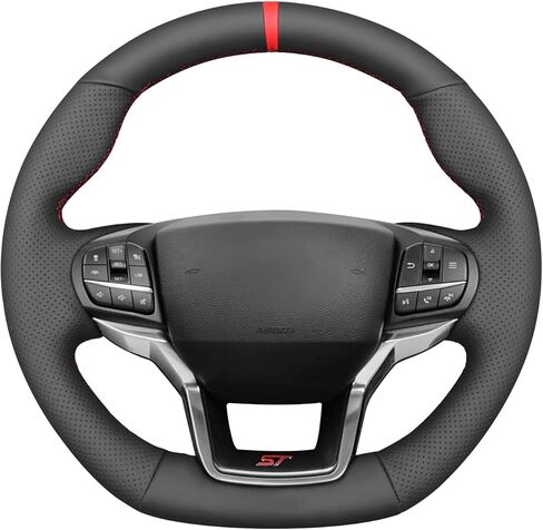 MEWANT Steering Wheel Cover for Ford Explorer (ST/ST-Line/Timberline) 2020-2025 Accessories of Microfiber Leather Hand Stitch Steering Wheel Wrap in Saudi Arabia