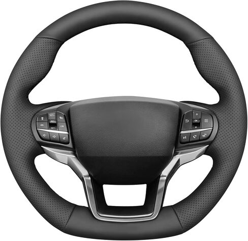 MEWANT Steering Wheel Cover for Ford Explorer (ST/ST-Line/Timberline) 2020-2025 Accessories of Microfiber Leather Hand Stitch Steering Wheel Wrap in Saudi Arabia