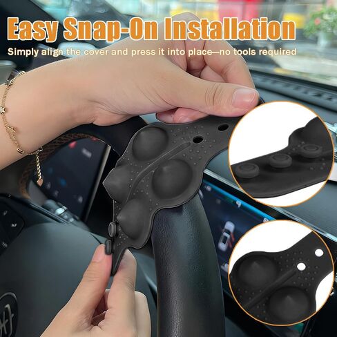 Steering Wheel Cover Massage,Steering Wheel Center Marker Massage Grip,Anti-Slip Silicone Car Interior Accessories for Reducing Fatigue Enhancing Comfort, Universal Fit in Saudi Arabia