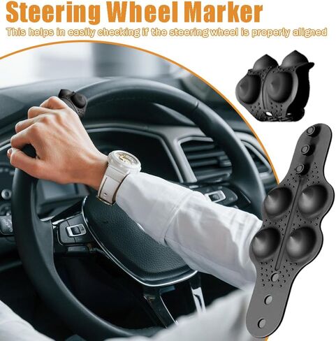 Steering Wheel Cover Massage,Steering Wheel Center Marker Massage Grip,Anti-Slip Silicone Car Interior Accessories for Reducing Fatigue Enhancing Comfort, Universal Fit in Saudi Arabia