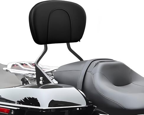 Adjustable Plug-In Driver Rider Backrest Compatible with Harley Touring Electra Glide Road King Street Glide Road Glide 1997-2025 - Quick Detach Back Support Pad with Mounting Hardware Kit (Bla in Saudi Arabia