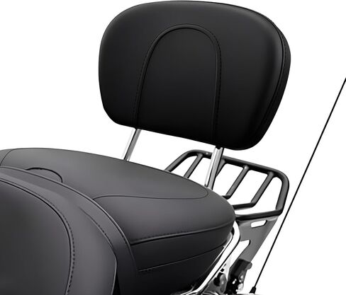 Adjustable Plug-In Driver Rider Backrest Compatible with Harley Touring Electra Glide Road King Street Glide Road Glide 1997-2025 - Quick Detach Back Support Pad with Mounting Hardware Kit (Bla in Saudi Arabia