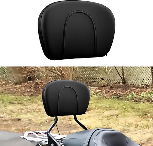 Adjustable Plug-In Driver Rider Backrest Compatible with Harley Touring Electra Glide Road King Street Glide Road Glide 1997-2025 - Quick Detach Back Support Pad with Mounting Hardware Kit (Bla in Saudi Arabia