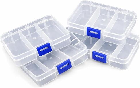4 Pack Clear Plastic Organizer Boxes for Crafts, Fishing Tackle, Hardware, Beads, and Sewing Supplies – Small Storage Containers with Secure Lids in Saudi Arabia