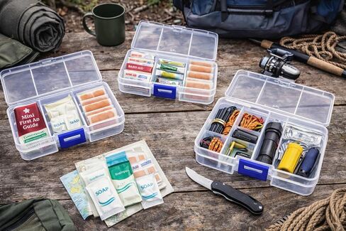 4 Pack Clear Plastic Organizer Boxes for Crafts, Fishing Tackle, Hardware, Beads, and Sewing Supplies – Small Storage Containers with Secure Lids in Saudi Arabia