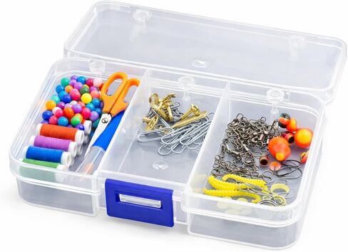 4 Pack Clear Plastic Organizer Boxes for Crafts, Fishing Tackle, Hardware, Beads, and Sewing Supplies – Small Storage Containers with Secure Lids in Saudi Arabia