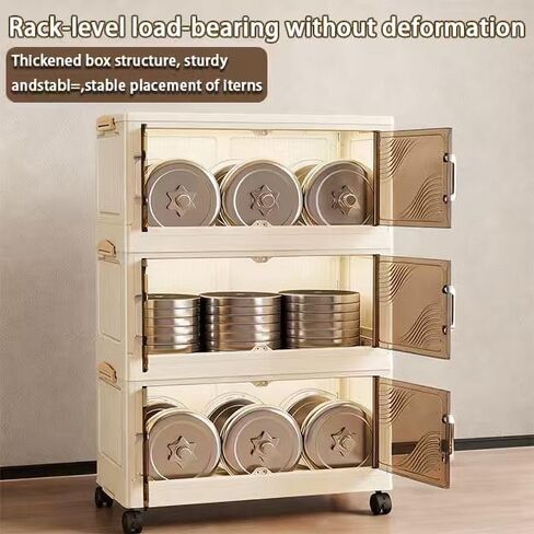 5 Tier Stackable Plastic Storage Bins with Lids Stackable Containers with Wheels and Magnetic Doors Wheels StackableStorage Bins for Living Room,Office,Dorm in Saudi Arabia