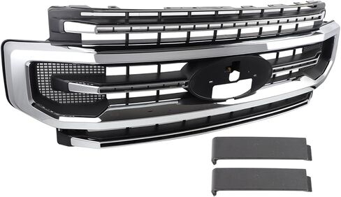 Chrome Plating Type Grille Assembly Compatible with 2020-2022 Ford F-250 F-350 Super Duty Front Bumper Upper Grill (With Lower Trim Panel) Replacement LC3Z8200EA in Saudi Arabia
