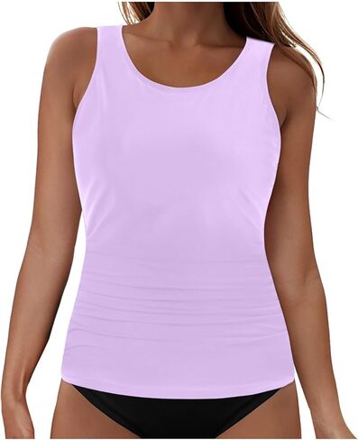 Tankini Tops for Women High Neck Swimsuits Swim Top Modest Bathing Suit Flowy Swimwear Tank Top Only No Bottom in Saudi Arabia