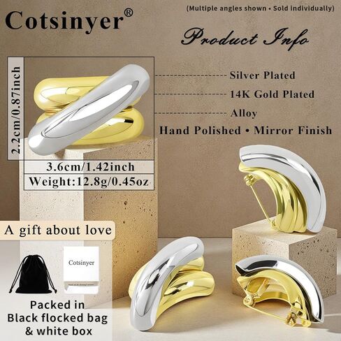 14K Gold & Silver Plated Brooch, Inequality Sign Shape | Pin for Women & Men, Lapel, Suit, Coat, Jacket, T-Shirt, Sweater, Scarf in Saudi Arabia