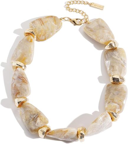 Collar Necklace for Women,Retro Classic Chunky Choker Statement Beaded Necklace for Casual Party Wedding Vacation Daily Outings in Kuwait