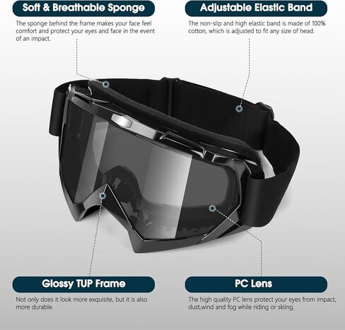 Lievermo Motorcycle ATV Dirt Bike 2-Pack Motocross Ski Goggles MX Riding UTV Helmet Offroad Dustproof Glasses in Saudi Arabia