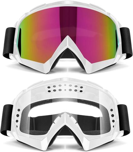 Lievermo Motorcycle ATV Dirt Bike 2-Pack Motocross Ski Goggles MX Riding UTV Helmet Offroad Dustproof Glasses in Saudi Arabia