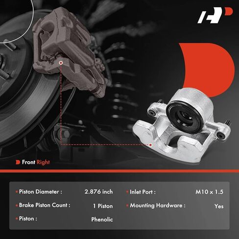 A-Premium Disc Brake Caliper Assembly Without Bracket Compatible with Select Ford, Lincoln and Mercury Models - Crown Victoria, Grand Marquis, Mark VII, Town Car, 1990-1994 - Front Passenger in Saudi Arabia
