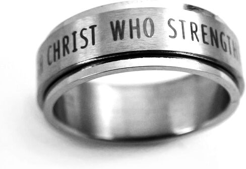 FORGIVEN JEWELRY Philippians 4:13 I Can Do All Things Through Christ Spinner Ring in Kuwait