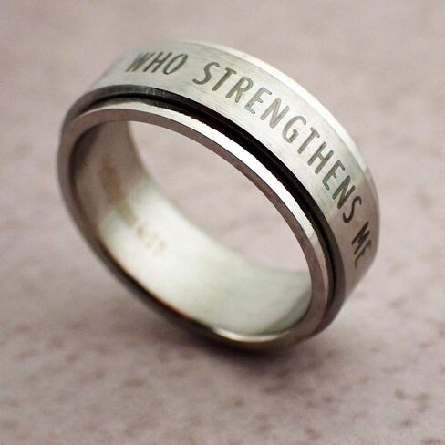 FORGIVEN JEWELRY Philippians 4:13 I Can Do All Things Through Christ Spinner Ring in Kuwait