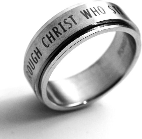 FORGIVEN JEWELRY Philippians 4:13 I Can Do All Things Through Christ Spinner Ring in Kuwait