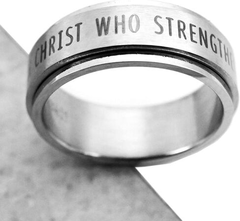 FORGIVEN JEWELRY Philippians 4:13 I Can Do All Things Through Christ Spinner Ring in Kuwait