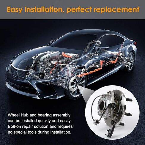 515096 Front Wheel Hub and Bearing Assembly Compatible with Cadillac Escalade ESV EXT, GMC Sierra Yukon XL 1500, Chevy Avalanche Silverado Suburban Tahoe, 6 Lugs W/ABS (1) in Kuwait