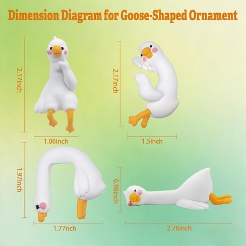 Goose Figurines, 3D Printed Resin, 4 Pieces, Whimsical Ornaments for Computer Monitor, Desk, Car Dashboard, Home and Office in Saudi Arabia