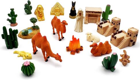 التماثيل المصرية الصغيرة 21 قطعة مجموعة مصغرة مصر ديكور الهرم أبو الهول تمثال تذكارية زخرفة النحت الديكور لديكور مكتب المنزل in Kuwait