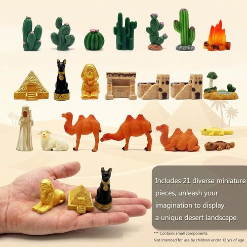 التماثيل المصرية الصغيرة 21 قطعة مجموعة مصغرة مصر ديكور الهرم أبو الهول تمثال تذكارية زخرفة النحت الديكور لديكور مكتب المنزل in Kuwait