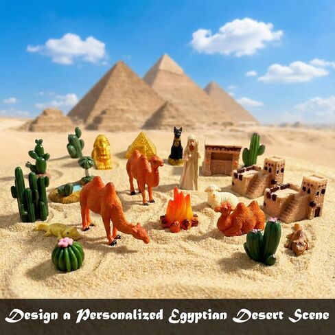 التماثيل المصرية الصغيرة 21 قطعة مجموعة مصغرة مصر ديكور الهرم أبو الهول تمثال تذكارية زخرفة النحت الديكور لديكور مكتب المنزل in Kuwait