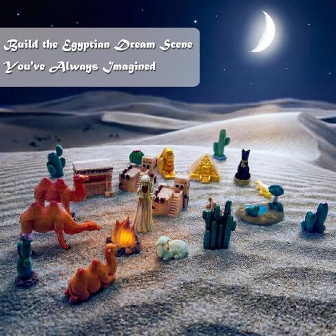 التماثيل المصرية الصغيرة 21 قطعة مجموعة مصغرة مصر ديكور الهرم أبو الهول تمثال تذكارية زخرفة النحت الديكور لديكور مكتب المنزل in Kuwait