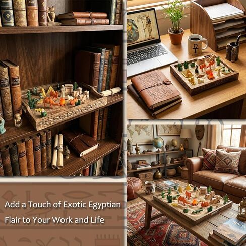 التماثيل المصرية الصغيرة 21 قطعة مجموعة مصغرة مصر ديكور الهرم أبو الهول تمثال تذكارية زخرفة النحت الديكور لديكور مكتب المنزل in Kuwait