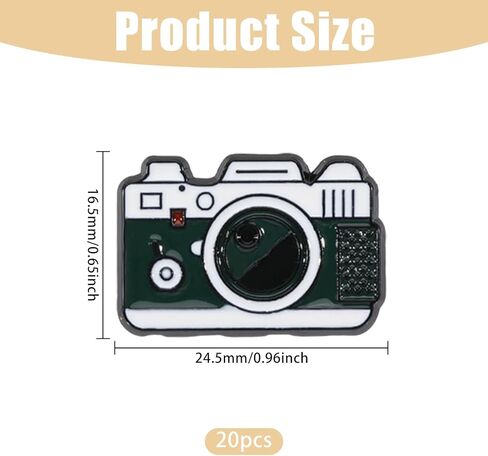CHGCRAFT 20 Pcs Camera Brooch Camera Photography Enamel Lapel Pin for Suit Shirt Collar Backpack Clothes Decorations Party Anniversary Accessories Gifts, Black in Saudi Arabia