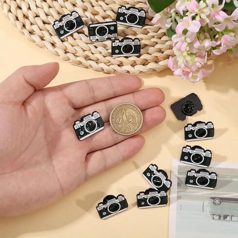 CHGCRAFT 20 Pcs Camera Brooch Camera Photography Enamel Lapel Pin for Suit Shirt Collar Backpack Clothes Decorations Party Anniversary Accessories Gifts, Black in Saudi Arabia