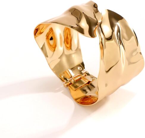 أساور مكتنزة للنساء أساور ذهبية للنساء تصميم الكفة الموضة إلى الأمام مجوهرات مثالية لهجات أنيقة لملابس السهرة in Saudi Arabia
