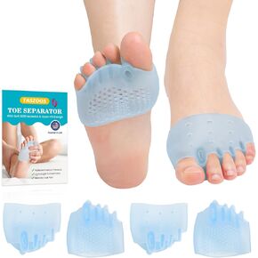 Toe Separators & Metatarsal Pads for Women & Men – 4 Pcs Gel Toe Spacers, Ball of Foot Cushions for Pain Relief, Metatarsalgia, Morton’s Neuroma, Comfortable Foot Pads for Walking(One Size) in Kuwait