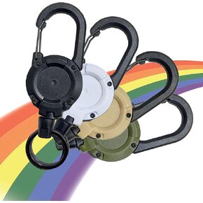 سلسلة مفاتيح قابلة للسحب 4 حزم، قابلة للسحب شديدة التحمل، حبل سلك من الفولاذ المقاوم للصدأ مقاس 23.6 بوصة، سلسلة مفاتيح حامل شارة تعريف تدور 360 درجة، لصيد الأسماك وركوب الدراجات والمشي لمسافات طويلة واللياقة البدنية in Kuwait