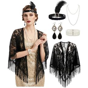 5Pcs 1920s Flapper Accessories Set for Women, Roaring 20's Gatsby Party Costume Set in Kuwait