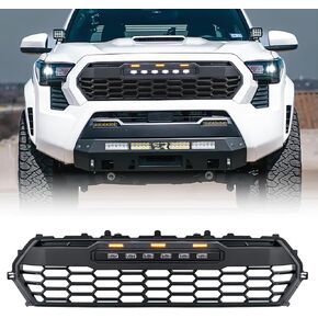 شبكة أمامية متوافقة مع تاكوما 2024+، شبكة علوية باللون الأسود غير اللامع، مادة ABS، ملاءمة خاصة للمركبة مع مصابيح LED للطرق الوعرة in Kuwait