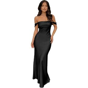 Mollyevers Off The Shoulder Satin Prom Dresses for Women 2026 Mermaid Formal Bridesmaid Dress in Kuwait