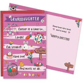 Happy Easter Card for Granddaughter, Granddaughter Easter Card, Cute Easter Gift from Grandparents in Kuwait
