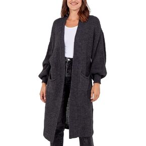 H&F Women Long Cardigan Classic Open Front Boyfriend Balloon Sleeve Chunky Knitted Maxi Longline Floaty Cardigan Size 8-22 in Saudi Arabia