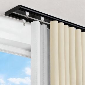 مسار ستارة سقف صف مزدوج، نظام مسار ستارة صامت ثقيل من الألومنيوم، قضبان ستائر منزلقة للستائر، مسار مقسم الغرفة لغرفة النوم وغرفة المعيشة Ofiice Hotel، أبيض، 9FT in Kuwait