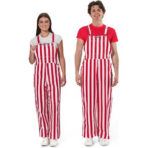 Game Bibs Red & White Adult Bibs Striped Overalls for Men and Women Adjustable Cotton Outfit for Sporting Events & Tailgating in Kuwait