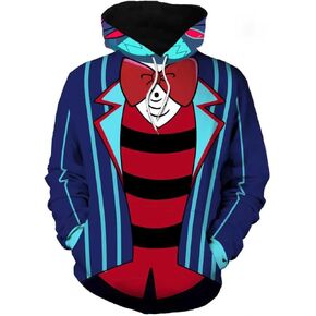 Vaianie Vox Cosplay Costume Men Anime Hazbin VOX Cosplay Printed Hoodie Hotel Outfits Halloween Costume in Kuwait