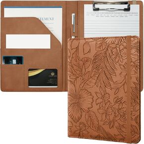 Mymazn Small Padfolio Clipboard Folder for 5x8 Inch Writing Pads, Compact A5 Portfolio for Business Office, Floral Green in Kuwait