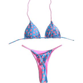 GORGLITTER المرأة القلب ثونغ بيكيني مجموعات مثلث ملابس السباحة مضفر Ruched ثونغ الاستحمام الدعاوى in Kuwait
