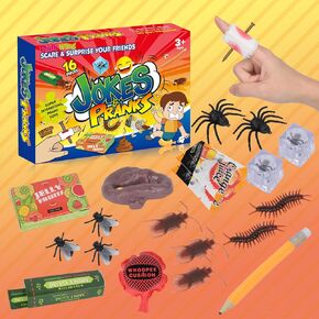 طقم مزحة هدايا مضحكة، مجموعة هدايا نهائية لصندوق النكتة، نكت عملية مثالية للحفلات 20 قطعة مزح للأطفال البالغين، ألعاب كذبة أبريل الجديدة للعب النكات in Kuwait