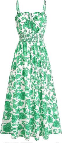 GRACE KARIN Womens Summer Clothes 2026 Boho Floral Maxi Long Dresses Spaghetti Straps Casual Beach Sundress with Pockets in Saudi Arabia