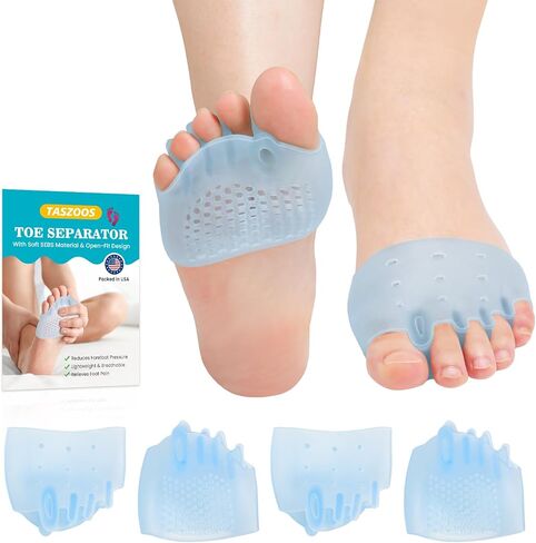 Toe Separators & Metatarsal Pads for Women & Men – 4 Pcs Gel Toe Spacers, Ball of Foot Cushions for Pain Relief, Metatarsalgia, Morton’s Neuroma, Comfortable Foot Pads for Walking(One Size) in Kuwait