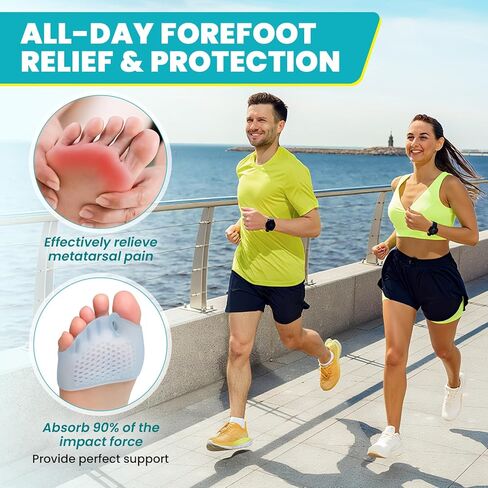 Toe Separators & Metatarsal Pads for Women & Men – 4 Pcs Gel Toe Spacers, Ball of Foot Cushions for Pain Relief, Metatarsalgia, Morton’s Neuroma, Comfortable Foot Pads for Walking(One Size) in Kuwait