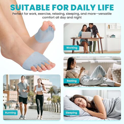 Toe Separators & Metatarsal Pads for Women & Men – 4 Pcs Gel Toe Spacers, Ball of Foot Cushions for Pain Relief, Metatarsalgia, Morton’s Neuroma, Comfortable Foot Pads for Walking(One Size) in Kuwait