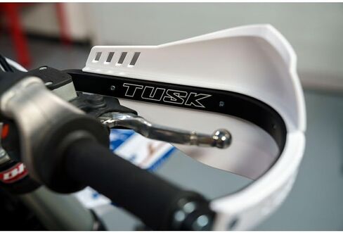 TUSK D-Flex Pro Handguards – Black Aluminum Bar/White Shields – Universal Aluminum Fit for 1 1/8" Handlebars – Dirt Bike MX Motocross ADV Adventure Motorcycle in Saudi Arabia